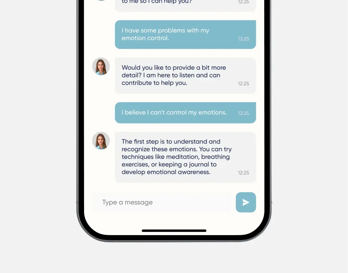 Mindio detail or secondary feature screen displaying key mental wellness functionality of the mobile app developed by Neon Apps