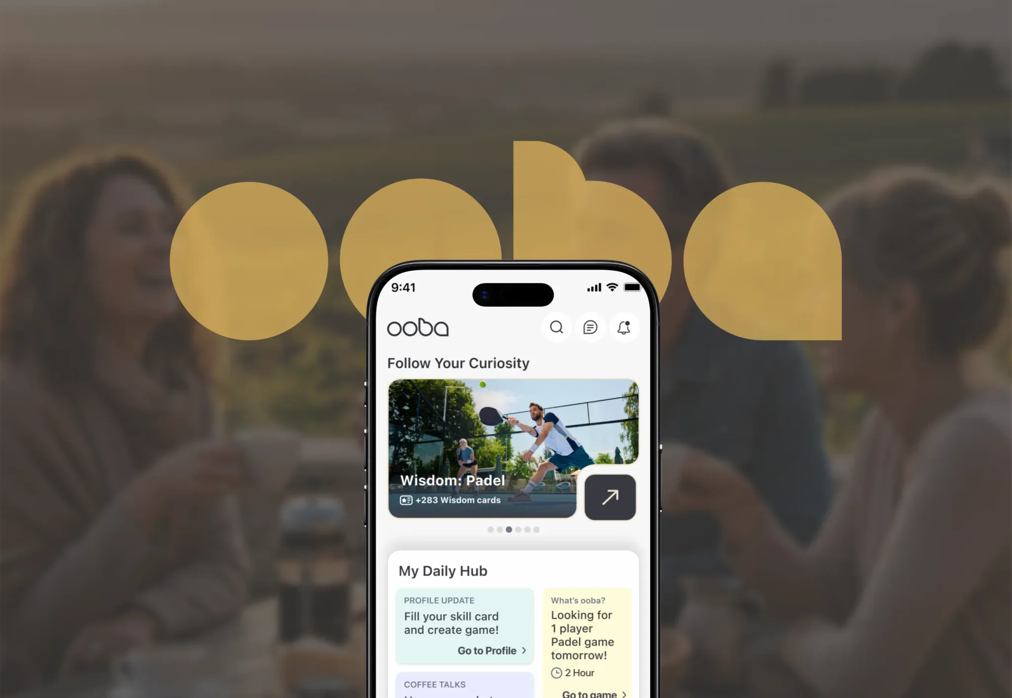 Ooba social networking app for connecting people with shared interests and goals – mobile app by Neon Apps