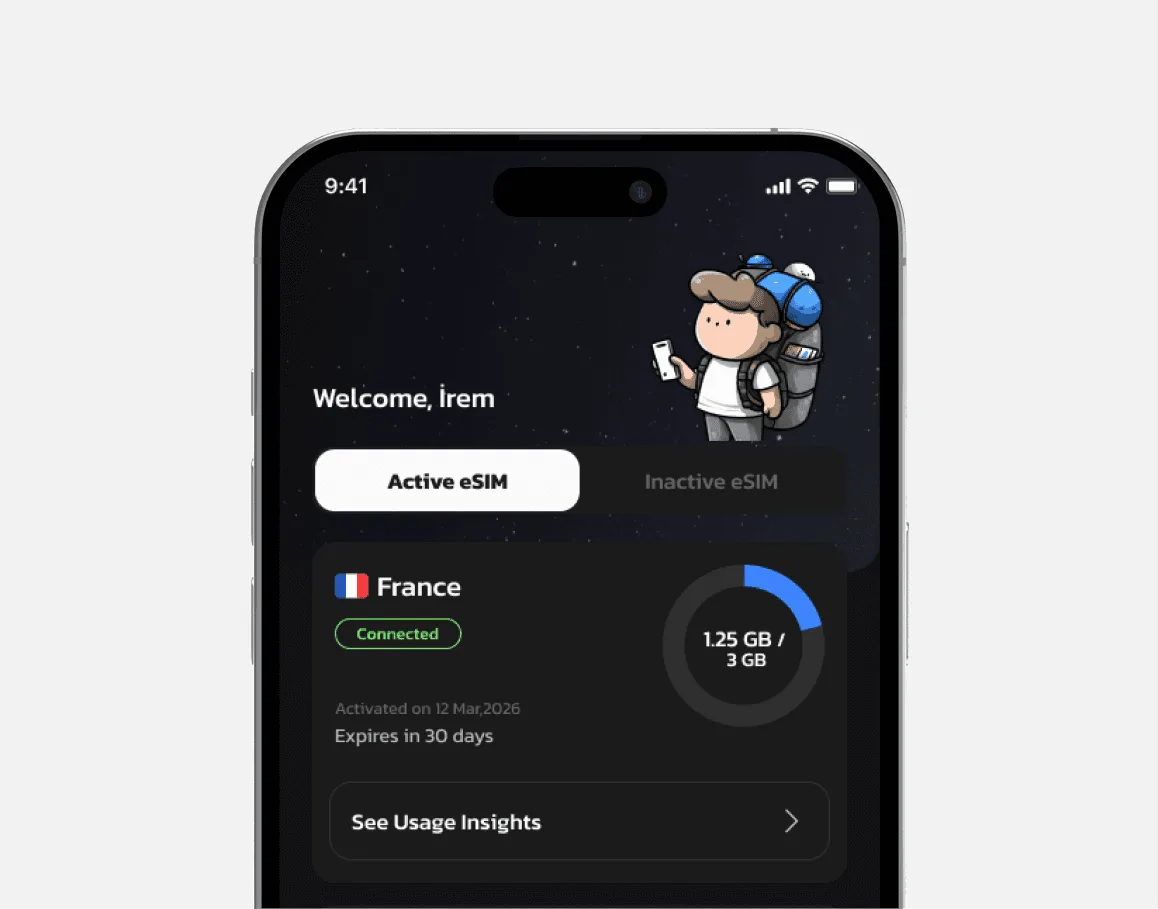 Simless app screen