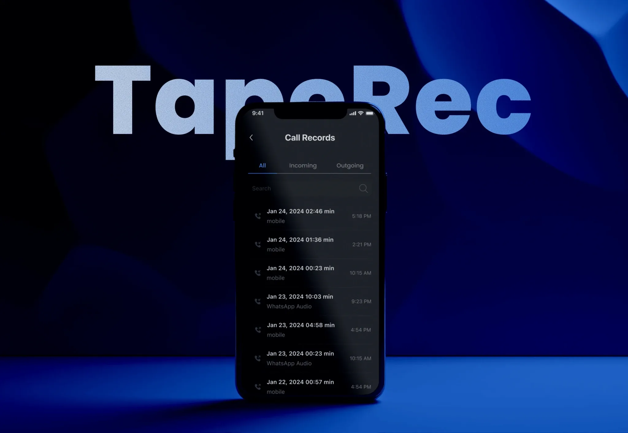 Taps Rec phone call recording and playback app – mobile app developed by Neon Apps