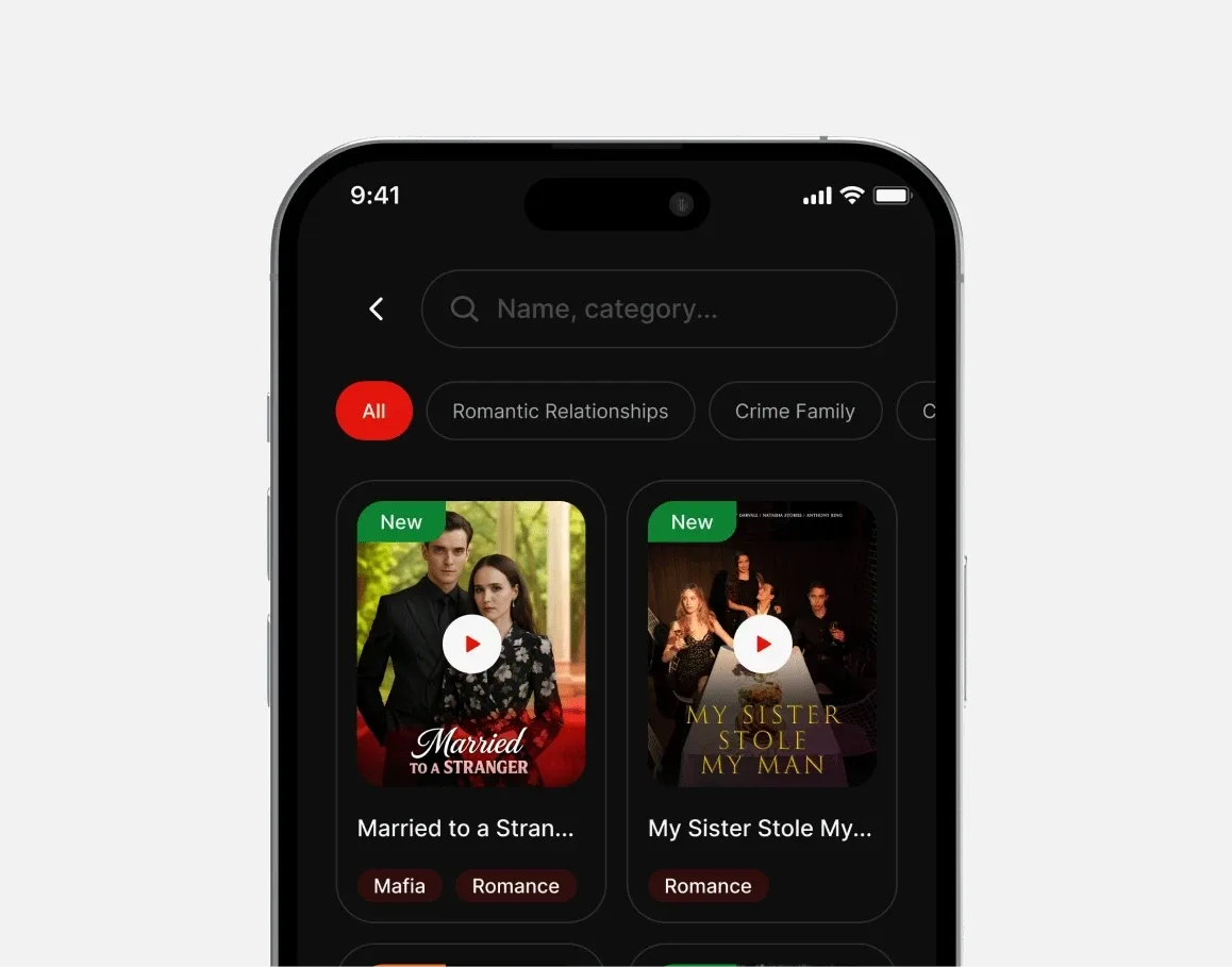 Short Reels main app screen on iPhone showing the short drama and entertainment streaming primary interface and user flow