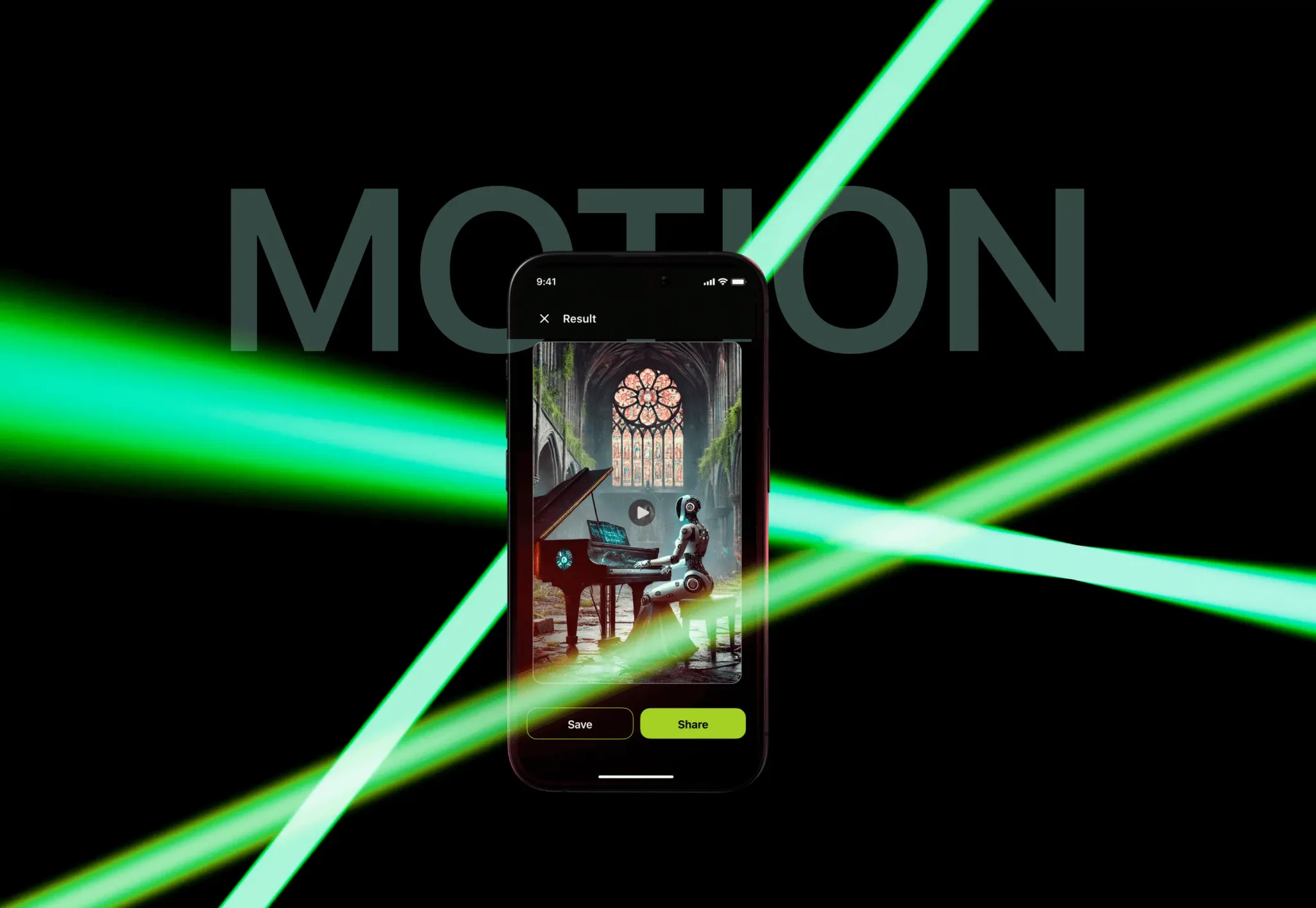 Motion AI text-to-video app for creating dynamic visual content – mobile app developed by Neon Apps