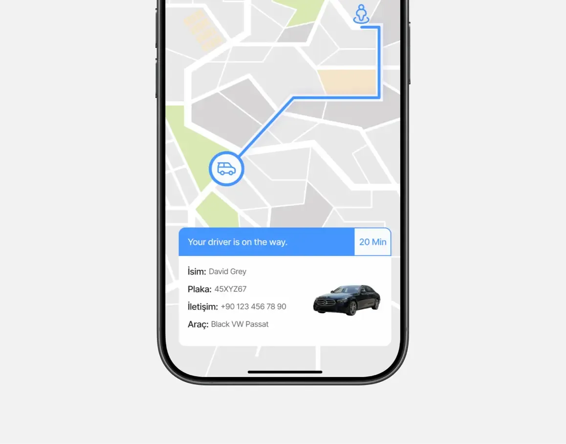 King Istanbul detail or secondary feature screen displaying key transportation functionality of the mobile app developed by Neon Apps
