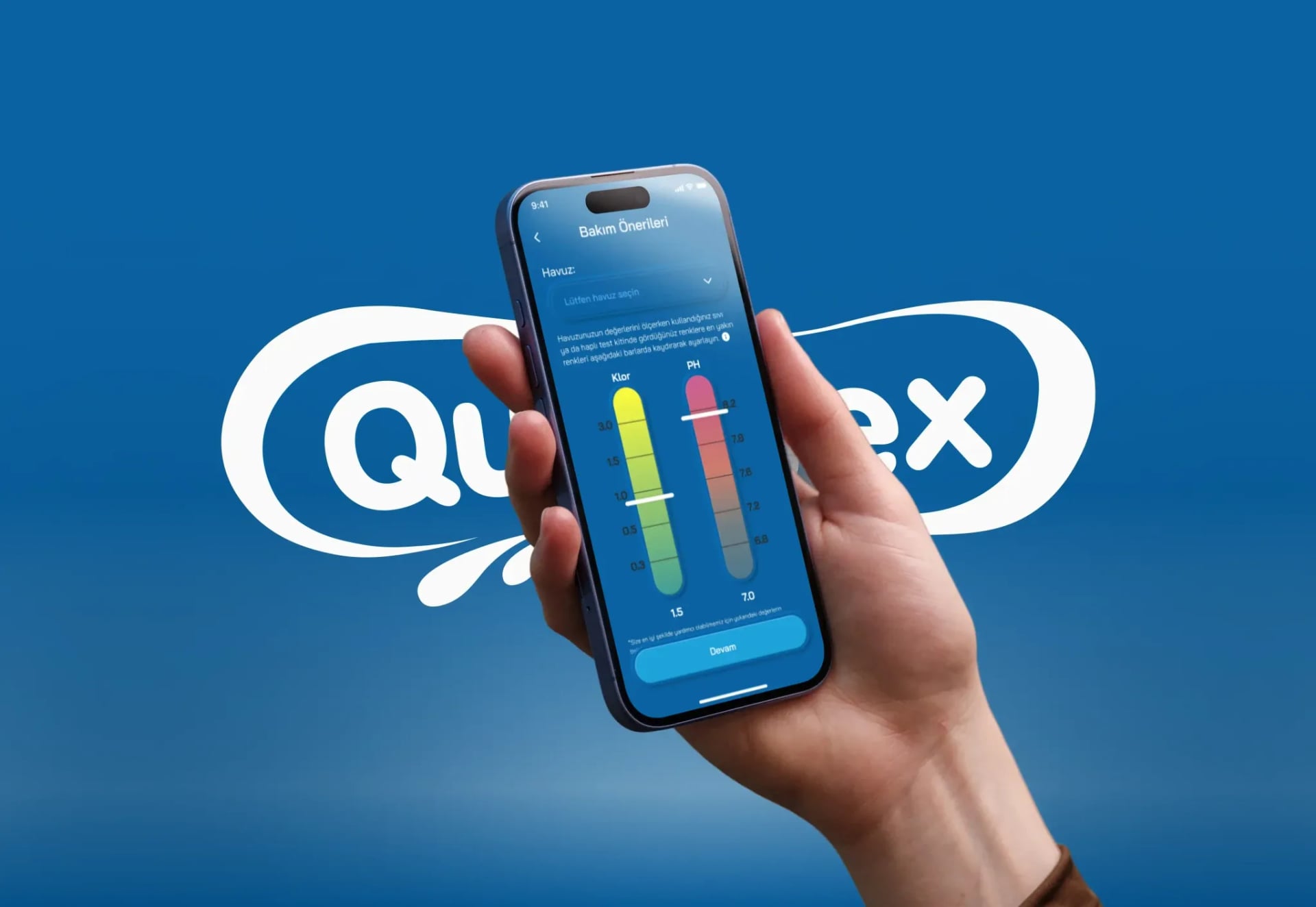 Havuzum Quardex pool management app with Quardex care plans and chemical tracking – mobile app by Neon Apps