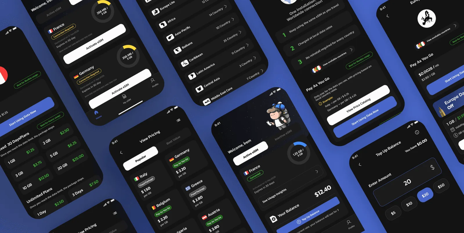 Simless app screen