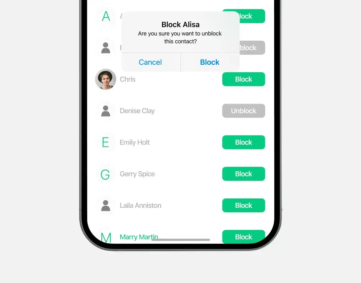 Call Blocker detail or secondary feature screen displaying key utility security functionality of the mobile app developed by Neon Apps