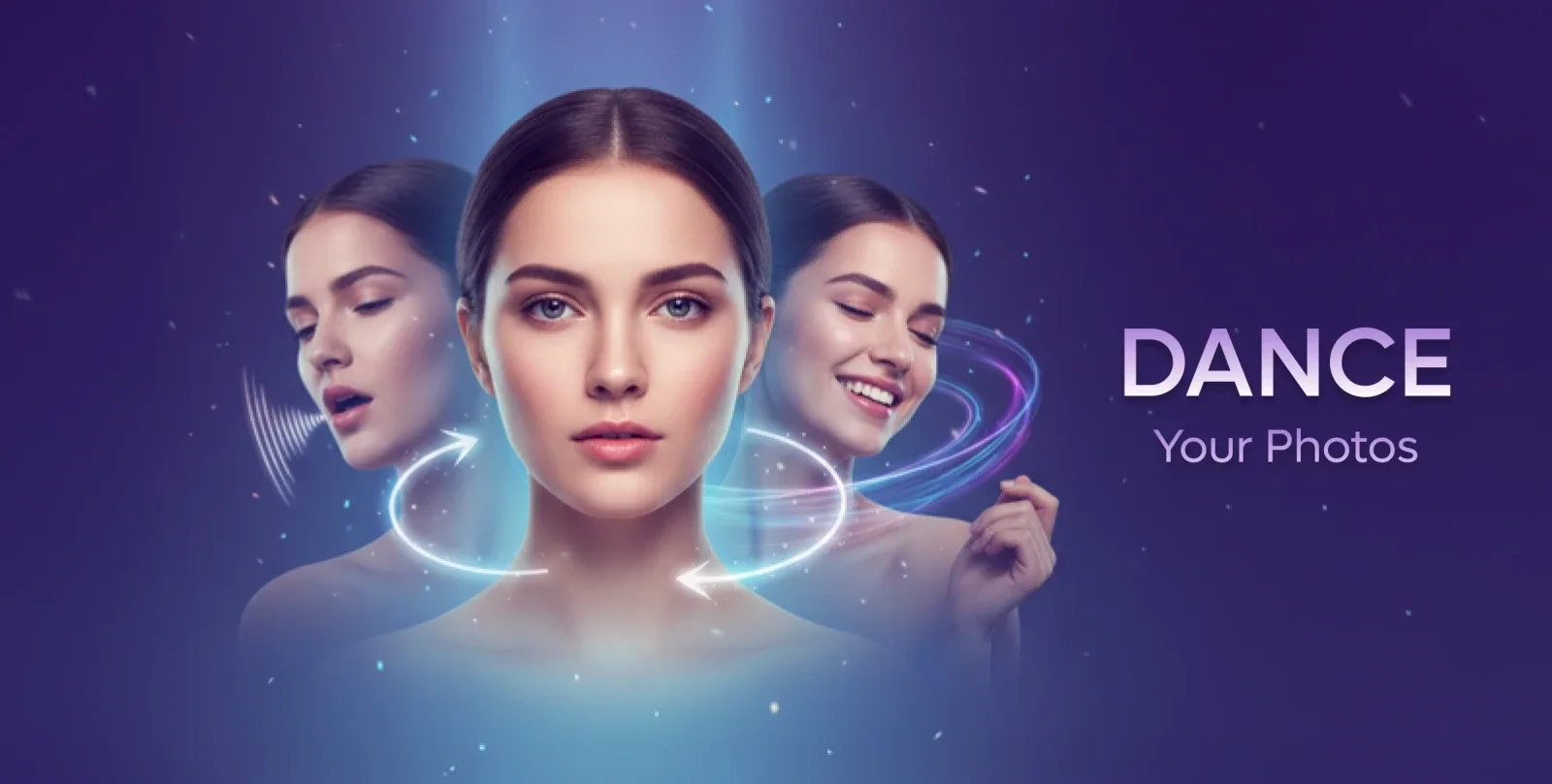 Face Dance promotional banner showcasing the AI entertainment app concept with value proposition for users built by Neon Apps