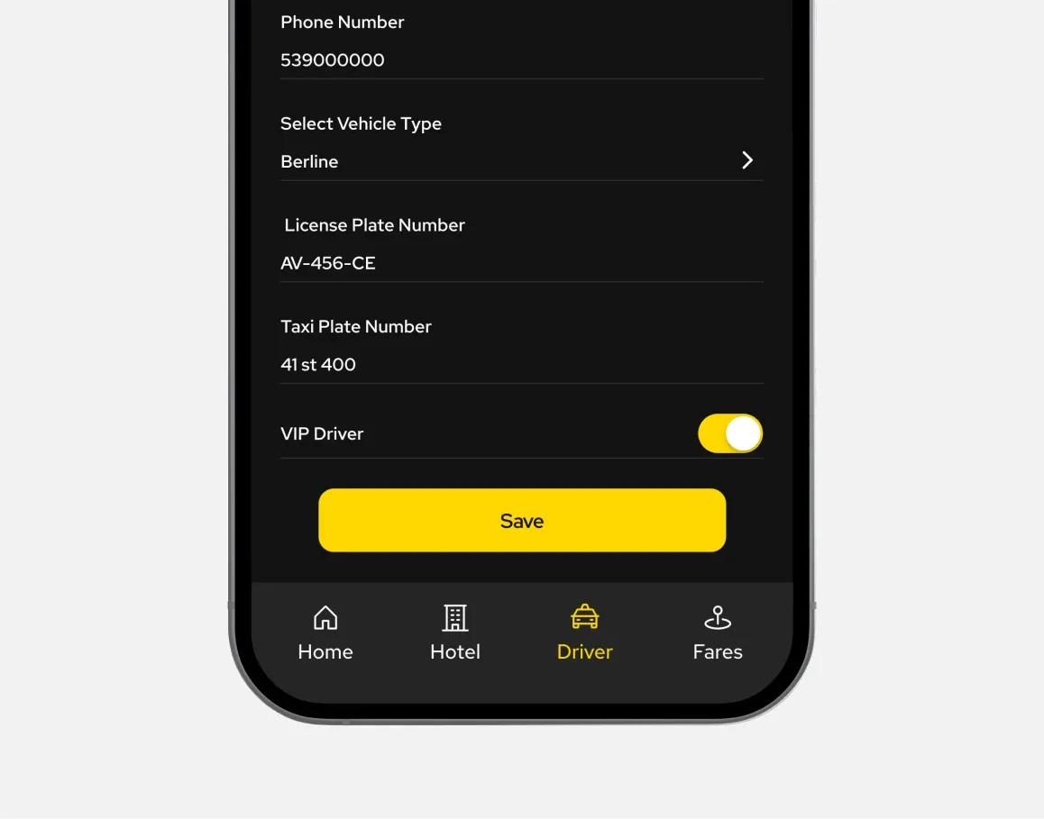 Kelebek detail or secondary feature screen displaying key transportation booking functionality of the mobile app developed by Neon Apps