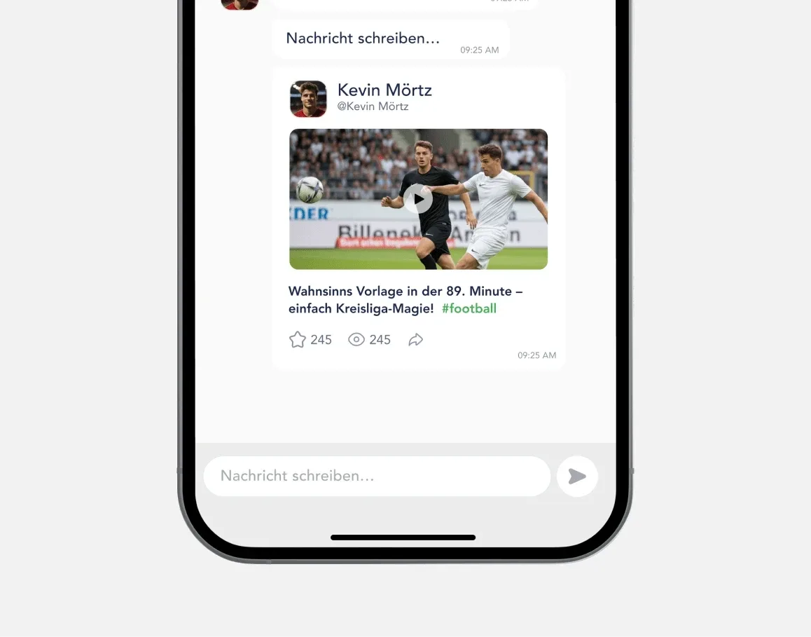 Treffpunkt detail or secondary feature screen displaying key sports community functionality of the mobile app developed by Neon Apps