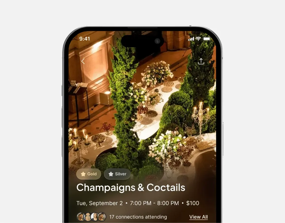 Founders Club main app screen on iPhone showing the private community app for startup primary interface and user flow