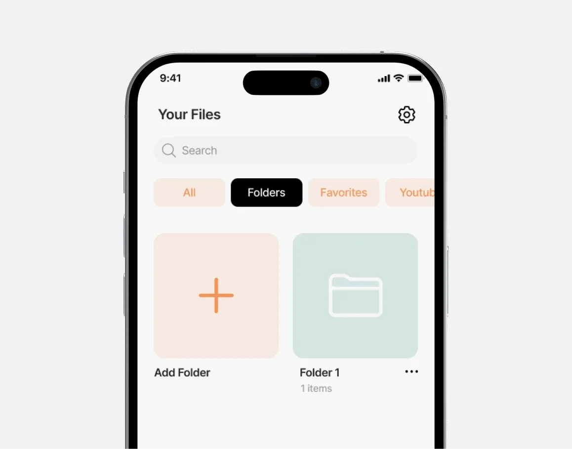 Note Taker main app screen on iPhone showing the app that transcribes audio and primary interface and user flow