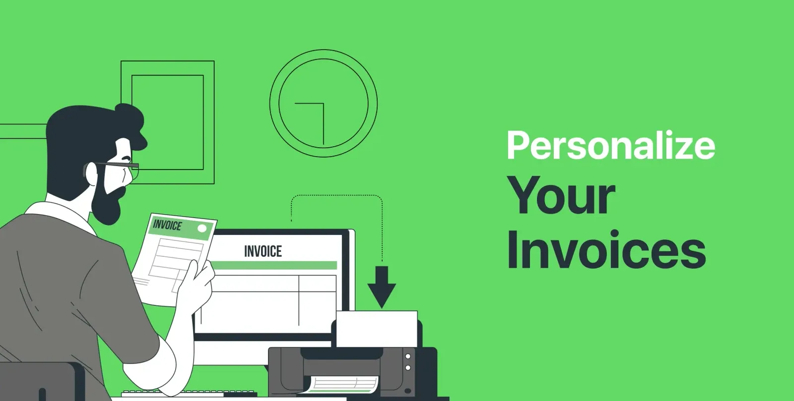 Invoice Maker promotional banner showcasing the business productivity app concept with value proposition for users built by Neon Apps
