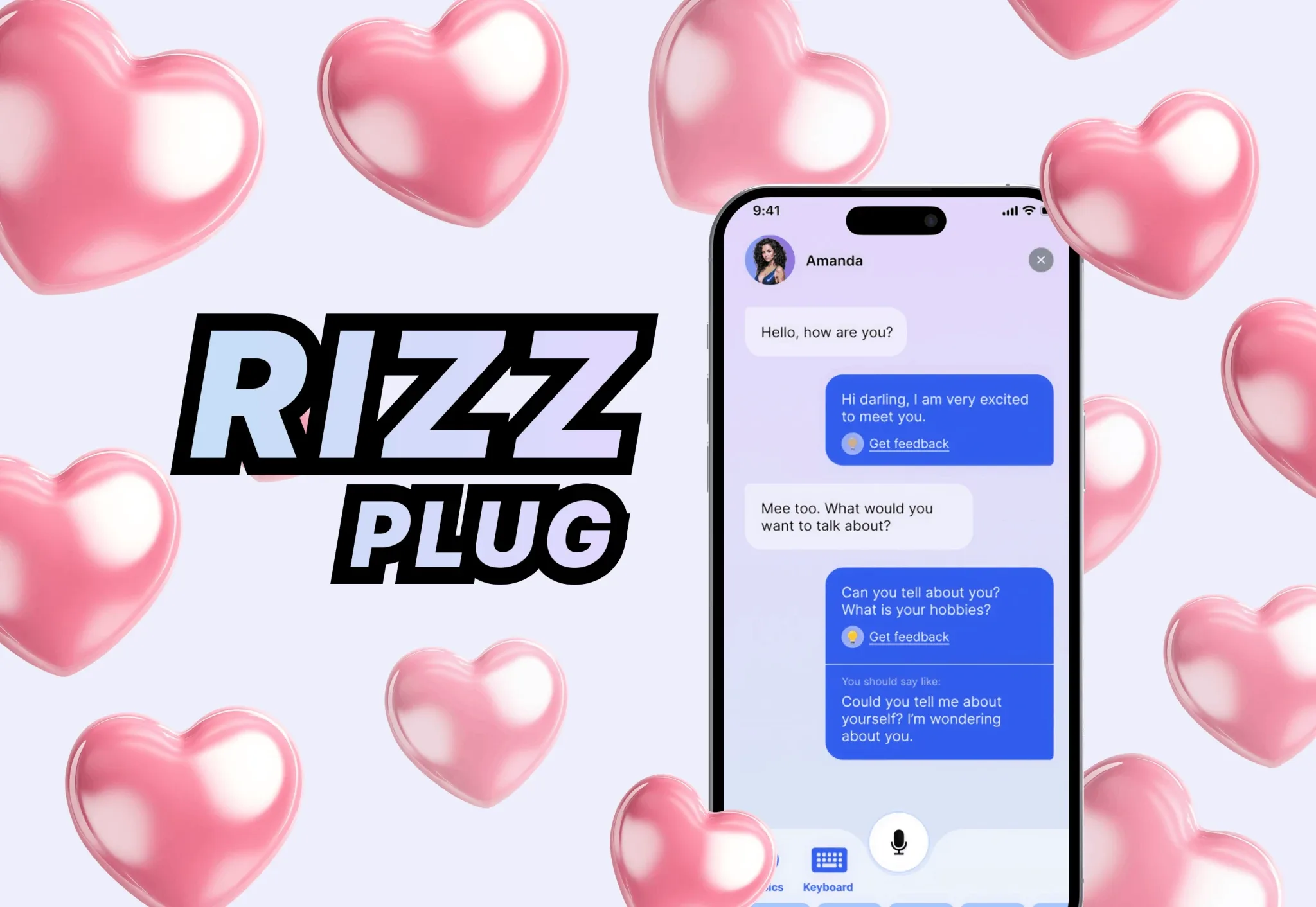 Rizz Plug AI assistant for writing better dating messages and openers – mobile app by Neon Apps
