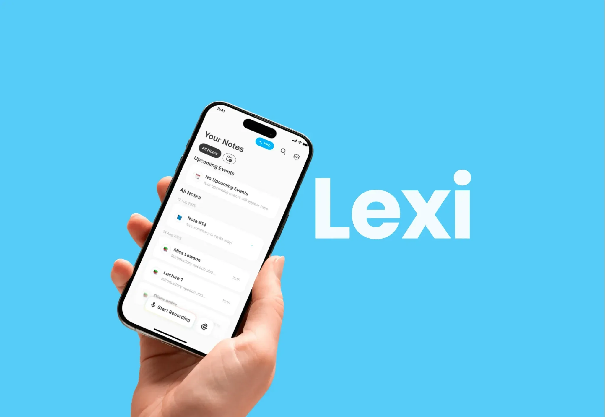 Lexi voice note recorder and AI transcription app – mobile app developed by Neon Apps