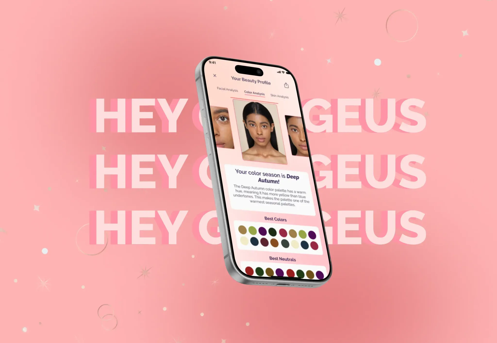 Hey Gorgeous AI beauty app for personalized skincare, makeup, and style suggestions – mobile app by Neon Apps